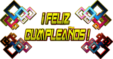 003 Sfondo trasparente Abstracto - Geométrico Feliz Cumpleaños Spagnolo Messagi 