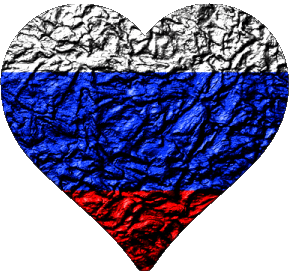 Cuore Russia Europa Bandiere 