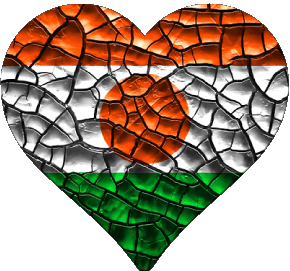 Corazón Niger África Banderas 