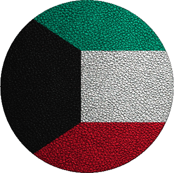 Runde Kuwait Asien Fahnen 