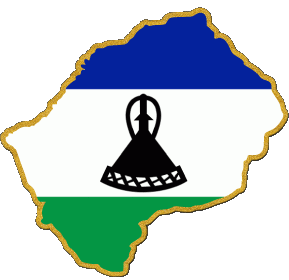Carte Lesotho Afrique Drapeaux 