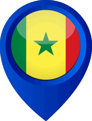 Epingle de Localisation Sénégal Afrique Drapeaux 
