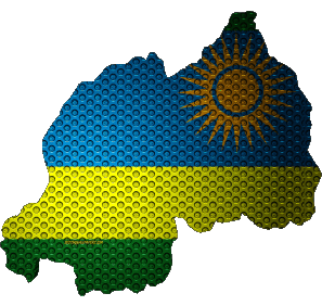 Mapa Ruanda África Banderas 