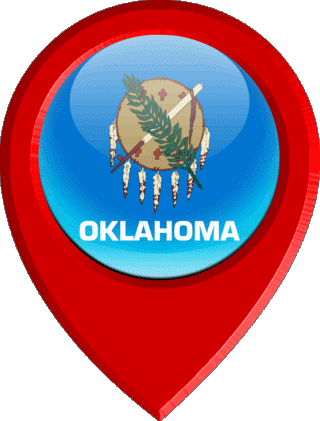 Location Pin Oklahoma U.S.A - States America Flags 