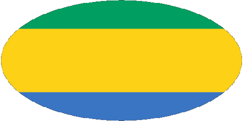 Oval 01 Gabon Africa Flags 