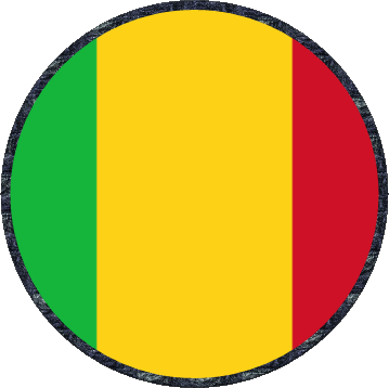 Round Mali Africa Flags 