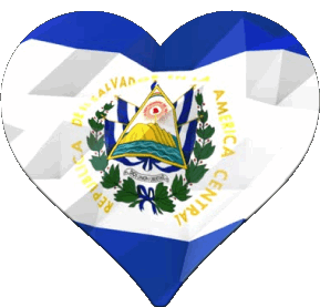 Corazón El Salvador América Banderas 