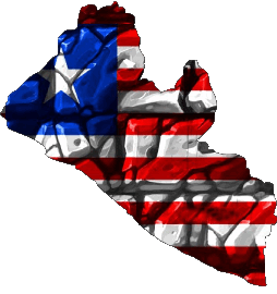 Carta Geografica Liberia Africa Bandiere 
