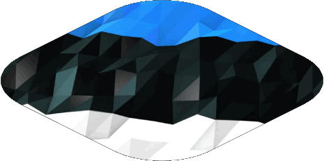Oval Estonia Europe Flags 