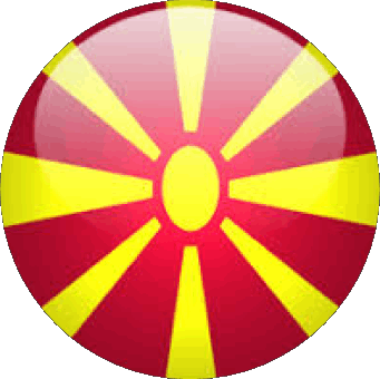 Round Macedonia Europe Flags 