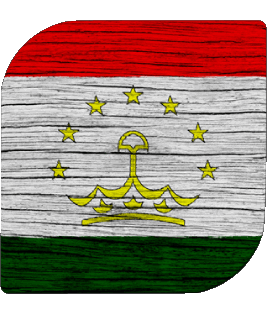 Quadrato Tajikistan Asia Bandiere 