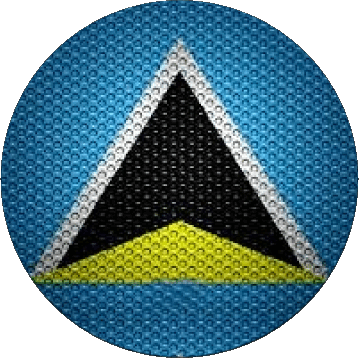 Round St. Lucia America Flags 
