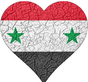 Coeur Syrie Asie Drapeaux 