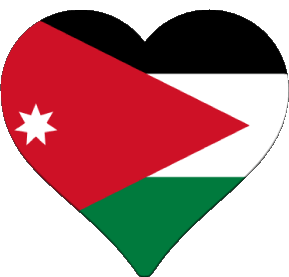 Corazón Jordania Asia Banderas 