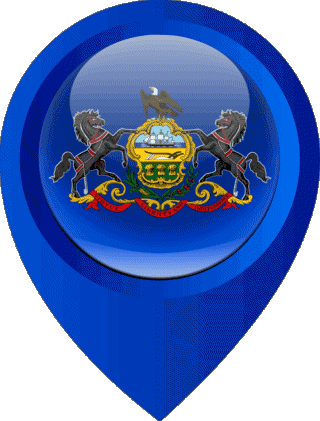 Epingle de Localisation Pennsylvanie U.S.A - Etats Amériques Drapeaux 