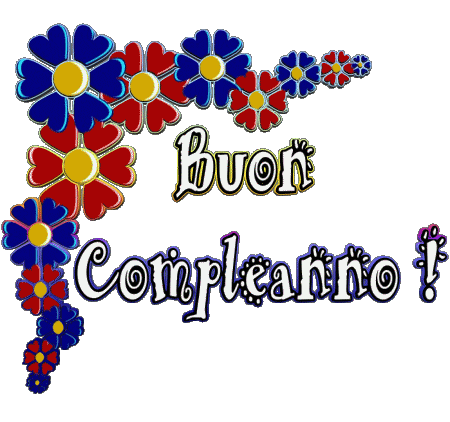 005 Transparenter Hintergrund Floreale Buon Compleanno Italienisch Nachrichten 