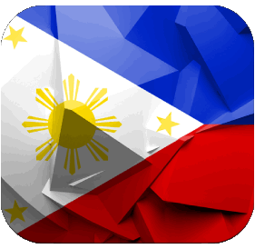 Carré Philippines Asie Drapeaux 