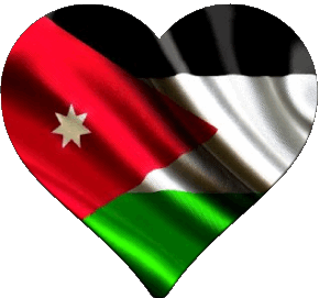 Coeur Jordanie Asie Drapeaux 