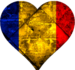 Coeur Tchad Afrique Drapeaux 