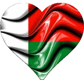 Heart Madagascar Africa Flags 