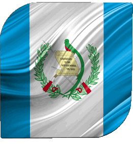 Square Guatemala America Flags 