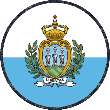 Runde San Marino Europa Fahnen 