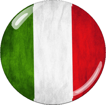 Round National Italy Europe Flags 