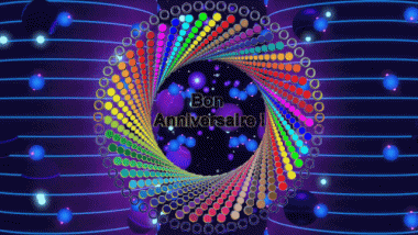 003 Fond Animé Abstrait - Géométrique Bon Anniversaire Français Messages 