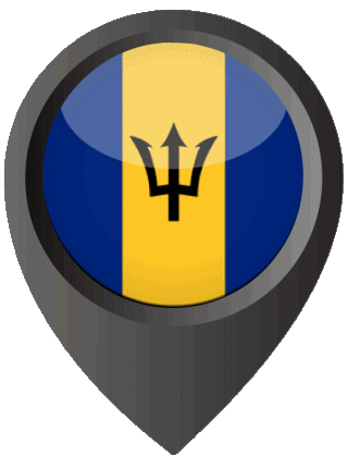 Location Pin Barbados America Flags 