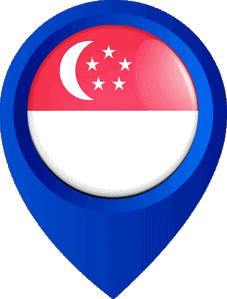 Marcador de ubicación Singapur Asia Banderas 