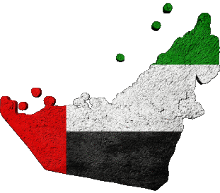 Carte Emirats Arabes Unis Asie Drapeaux 