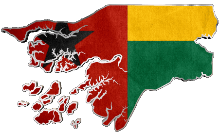 Mapa Guinea Bissau África Banderas 
