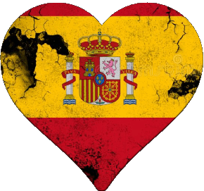 Cuore Spagna Europa Bandiere 