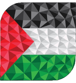 Carré Palestine Asie Drapeaux 