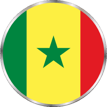 Round Senegal Africa Flags 