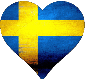 Coeur Suède Europe Drapeaux 