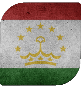 Quadrato Tajikistan Asia Bandiere 