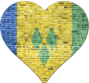 Coeur St. Vincent und die Grenadinen Amerika Fahnen 