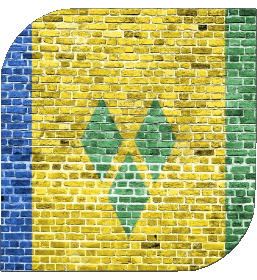 Square Saint Vincent and the Grenadines America Flags 