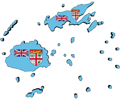 Carta Geografica Figi Oceania Bandiere 