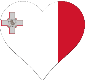 Heart Malta Europe Flags 