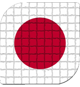 Quadrato Giappone Asia Bandiere 