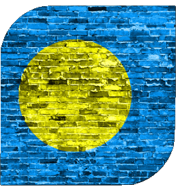 Square Palau Oceania Flags 