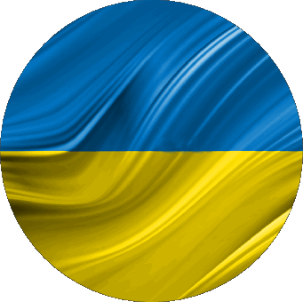 Runde Ukraine Europa Fahnen 