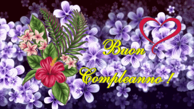 002 Fondo animado Floreale Buon Compleanno Italiano Mensajes 