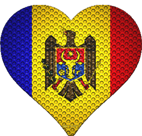 Coeur Moldavie Europe Drapeaux 