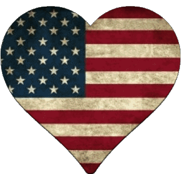 Heart U.S.A - National America Flags 