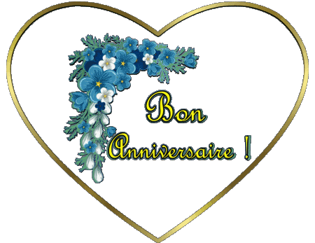 002 Sfondo trasparente Floral Bon Anniversaire Francese Messagi 
