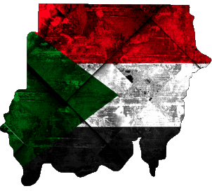 Karte Sudan Afrika Fahnen 