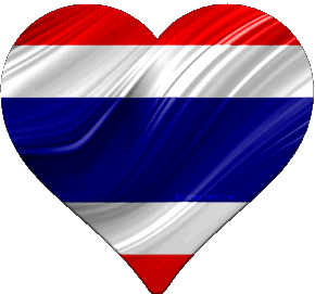 Coeur Thaïlande Asie Drapeaux 
